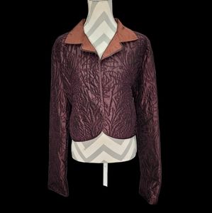 Women's Linda Allard Ellen Tracy Quilted Jacket  Burgundy Size 12